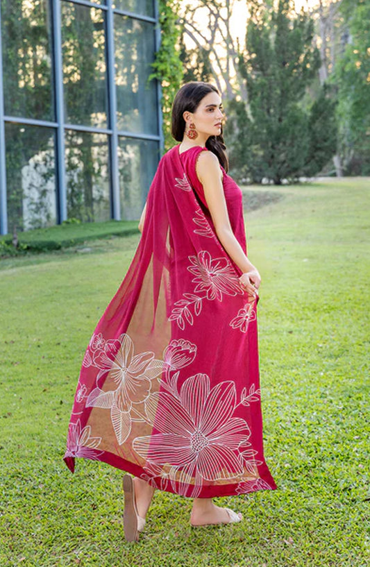 Sole by Sanam Saeed Embroidered Lawn Unstitched 3 Piece Suit - 01 CIRO - SS26MCE - Pink - Summer Collection