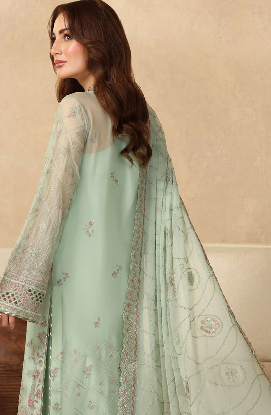 Sonehri by Ramsha Embroidered Chiffon Unstitched 3 Piece Suit - BB-205 - RM25SOHN - Green - Formals Collection