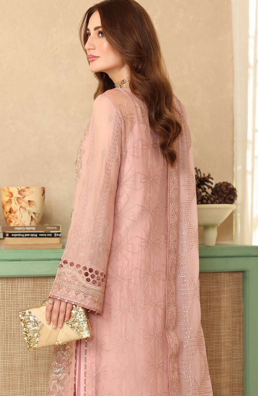 Sonehri by Ramsha Embroidered Chiffon Unstitched 3 Piece Suit - BB-201 - RM25SOHN - Pink - Formals Collection