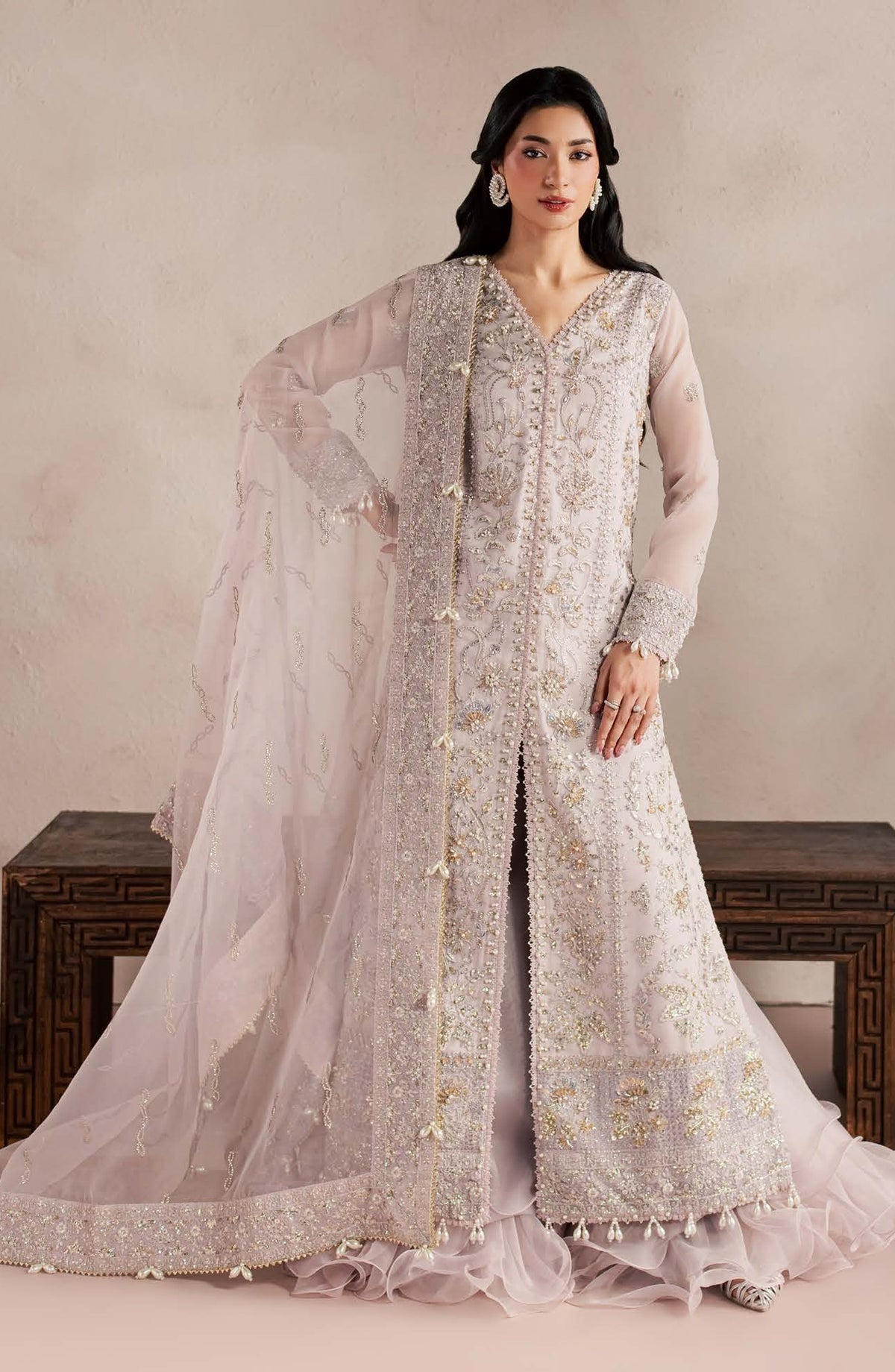 Sorelle by Aylin Luxury Embroidered Organza Unstitched 3 Piece Suit - D-07 Elara - AYL26SOR - Purple - Festive Collection