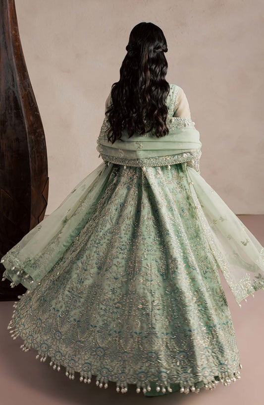 Sorelle by Aylin Luxury Embroidered Organza Unstitched 3 Piece Suit - D-05 Celine - AYL26SOR - Green - Festive Collection