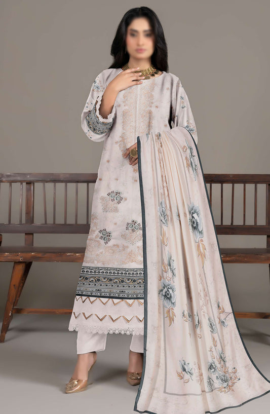 Spehora by Al Karim Embroidered Lawn Unstitched 3 Piece Suit - D-07 - AK26SPR - Fawn - Summer Collection