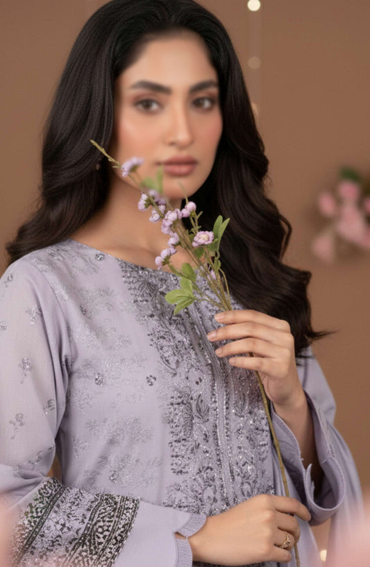 Spehora by Al Karim Embroidered Lawn Unstitched 3 Piece Suit - D-06 - AK26SPR - Blue - Summer Collection