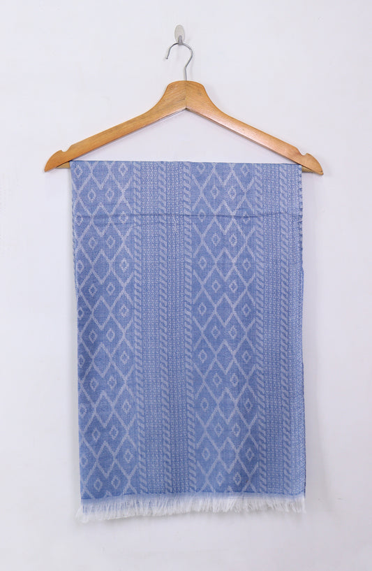 Amna Khadija Premium Twill Jacquard Stole Design-11 - AM25OLT - Blue - Summer Collection