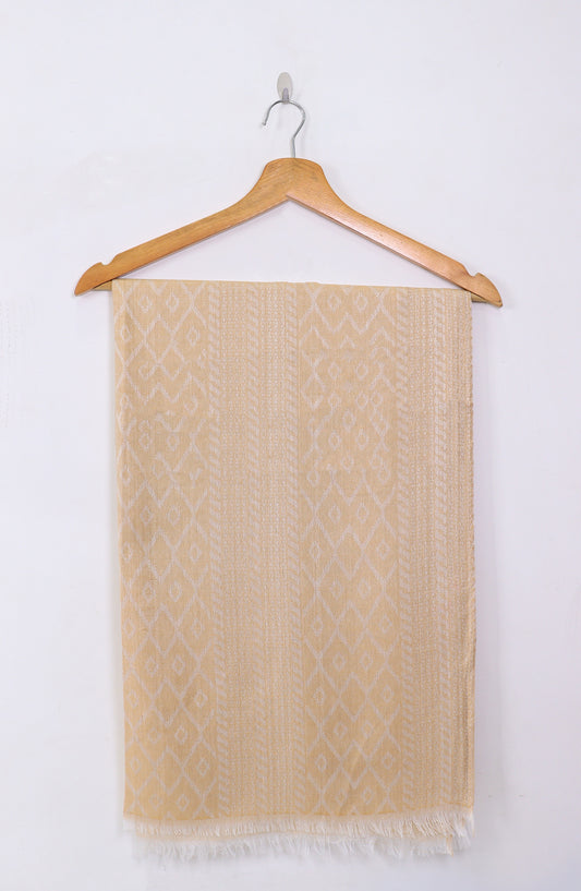 Amna Khadija Premium Twill Jacquard Stole Design-13 - AM25OLT - Fawn - Summer Collection