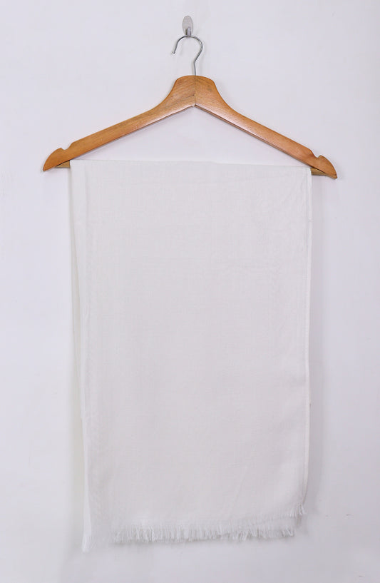 Amna Khadija Premium Twill Jacquard Stole Design-15 - AM25OLT - White - Summer Collection