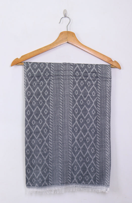 Amna Khadija Premium Twill Jacquard Stole Design-16 - AM25OLT - Grey - Summer Collection
