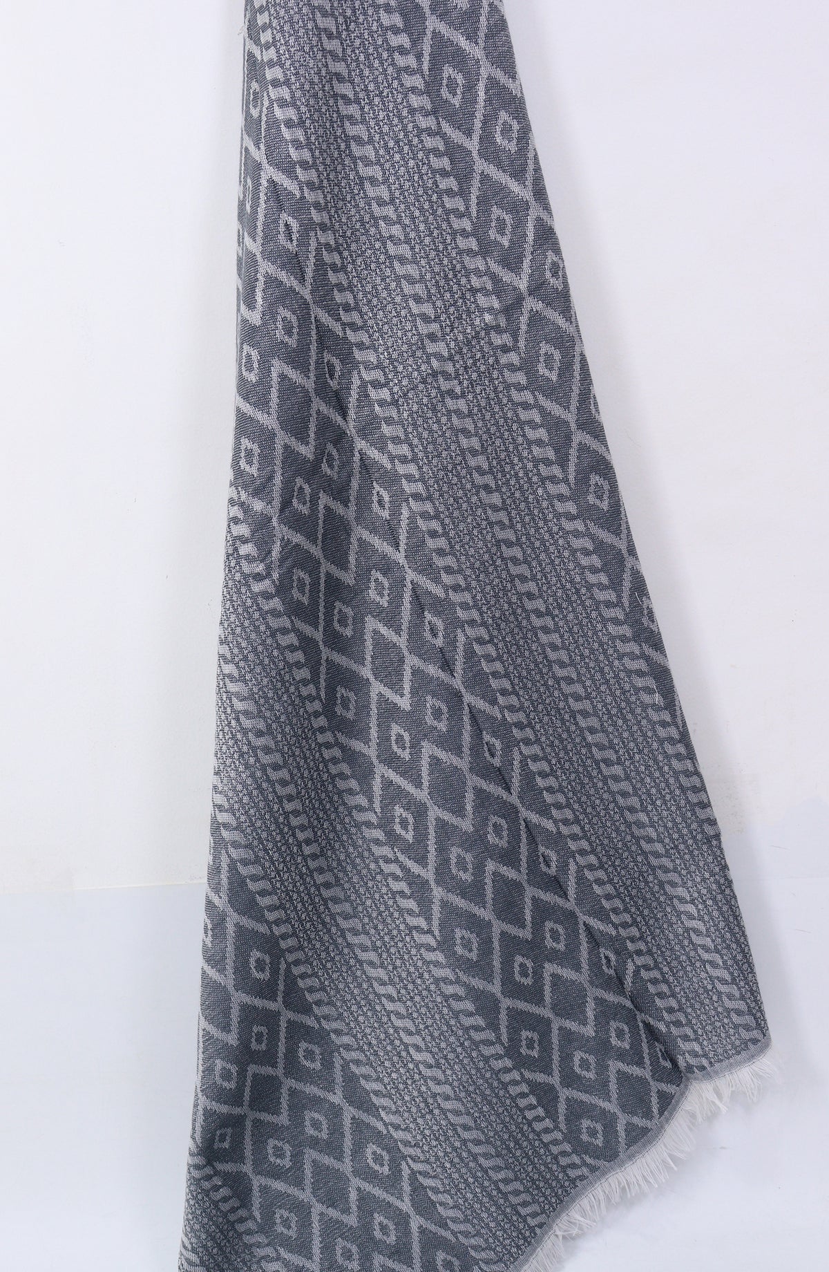 Amna Khadija Premium Twill Jacquard Stole Design-16 - AM25OLT - Grey - Summer Collection