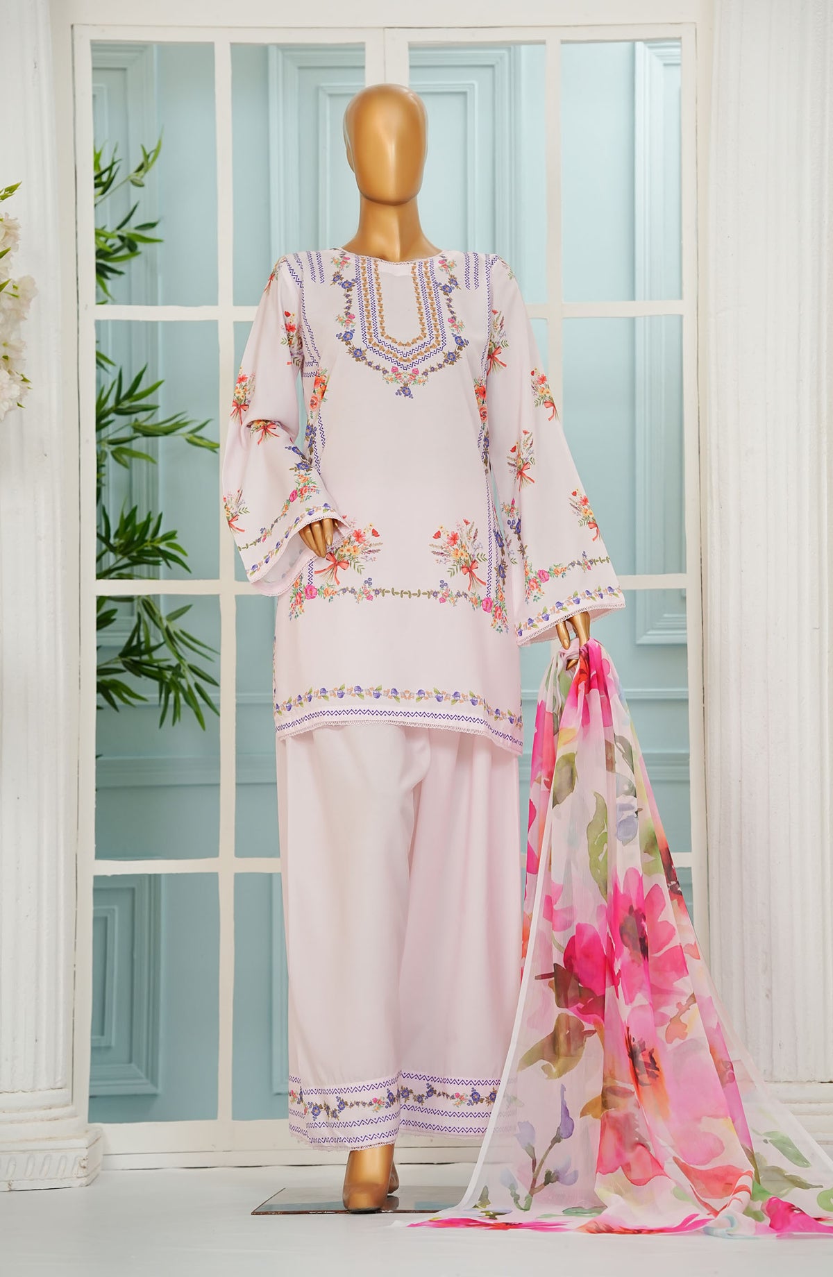 Suay by Amna Khajida Digital Printed Swiss Lawn Pret 3 Piece Suit - AM25SWA - D-01 - Pink - Summer Collection