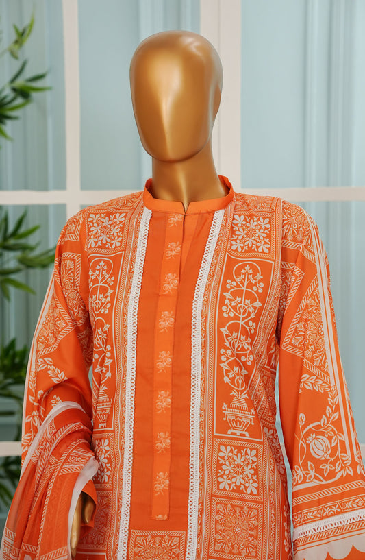 Suay by Amna Khajida Digital Printed Lawn Pret 3 Piece Suit - AM25SWA - D-02 - Orange - Summer Collection
