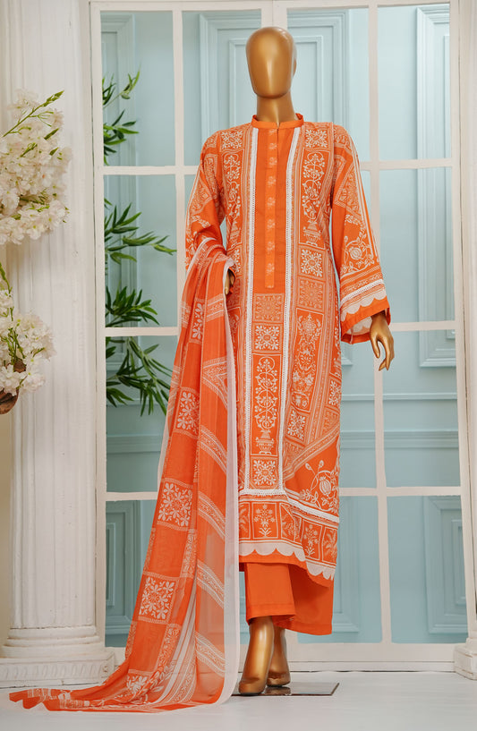 Suay by Amna Khajida Digital Printed Lawn Pret 3 Piece Suit - AM25SWA - D-02 - Orange - Summer Collection