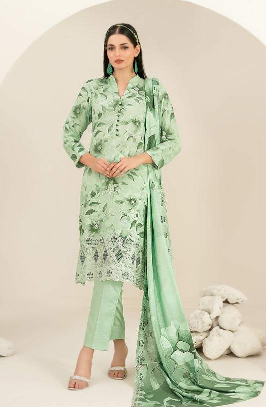 Suhana by Tawakkal Fabrics Embroidered Viscose Unstitched 3 Piece Suit - D-4900 - TF25SUHN - Green - Winter Collection