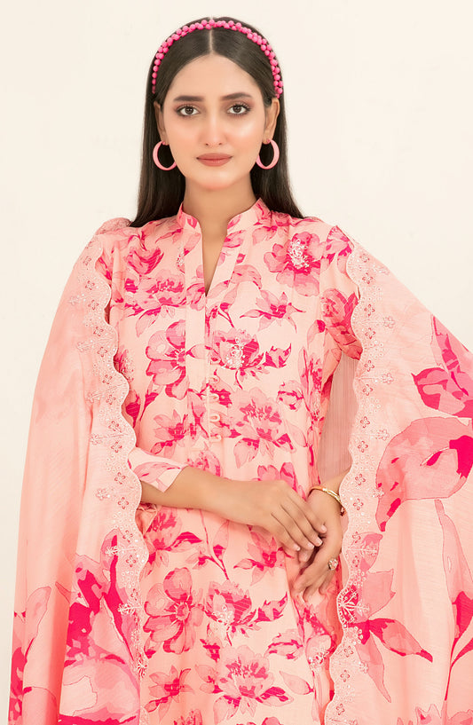 Suhana by Tawakkal Fabrics Embroidered Viscose Unstitched 3 Piece Suit - D-4899 - TF25SUHN - Pink - Winter Collection