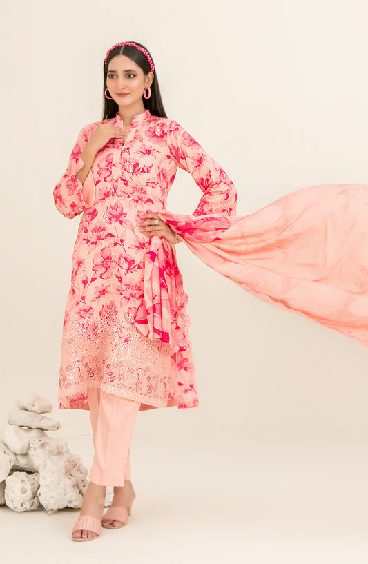 Suhana by Tawakkal Fabrics Embroidered Viscose Unstitched 3 Piece Suit - D-4899 - TF25SUHN - Pink - Winter Collection