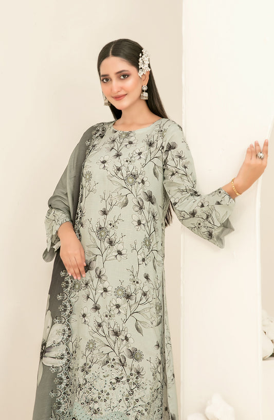 Suhana by Tawakkal Fabrics Embroidered Viscose Unstitched 3 Piece Suit - D-4896 - TF25SUHN - Green - Winter Collection