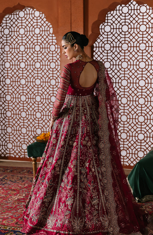 Sultaniya by Akbar Aslam Luxury Embroidered Organza Unstitched 3 Piece Suit - Jahanara - AKA25SULT - Red - Formals Collection