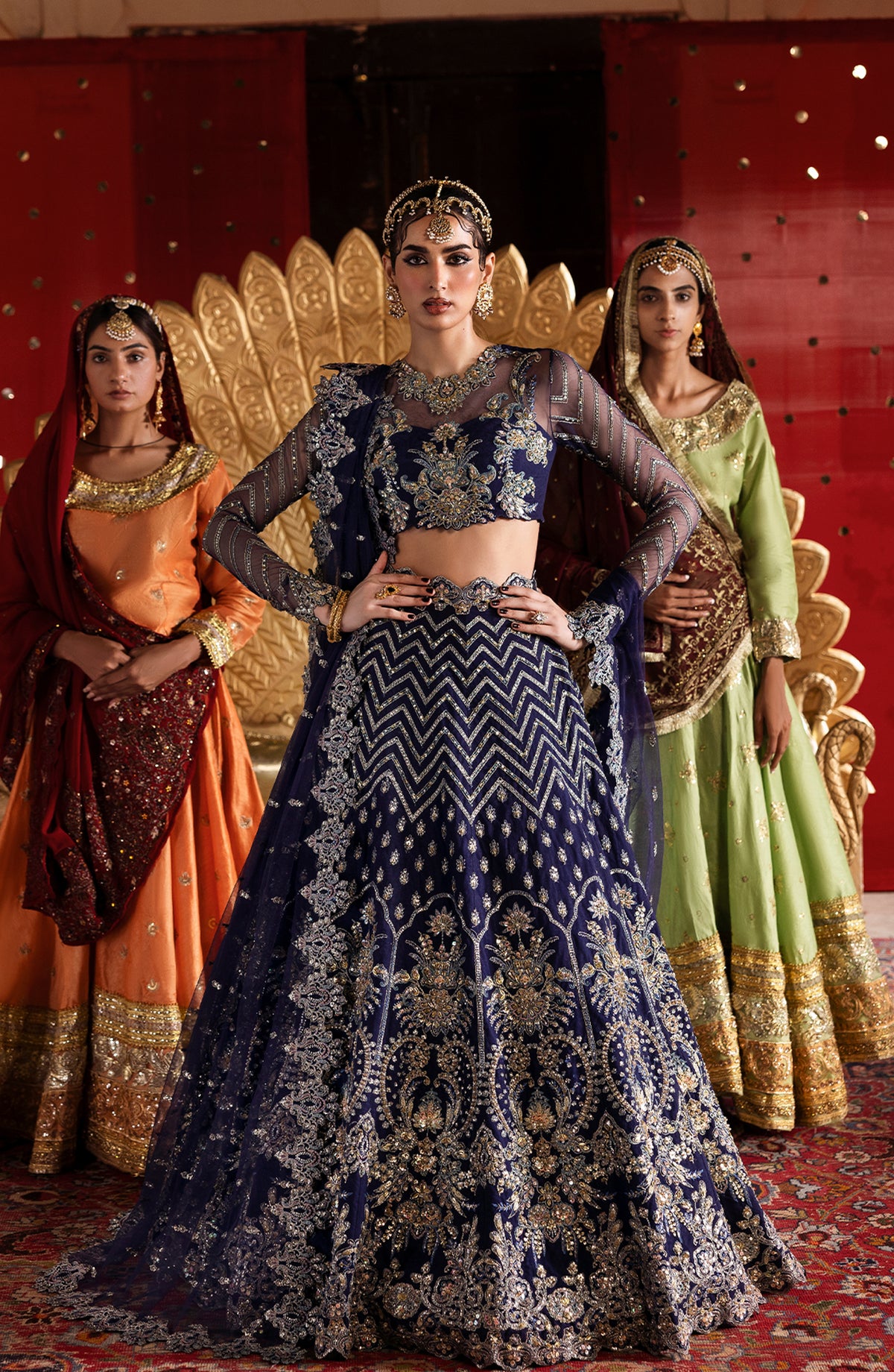 Sultaniya by Akbar Aslam Luxury Embroidered Net Unstitched 3 Piece Suit - Khanzadi - AKA25SULT - Blue - Formals Collection