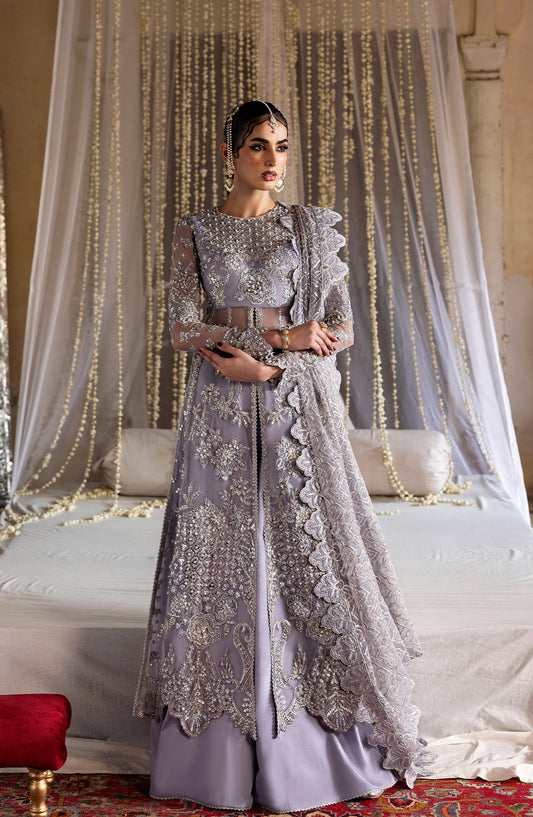Sultaniya by Akbar Aslam Luxury Embroidered Organza Unstitched 3 Piece Suit - Yashm - AKA25SULT - Purple - Formals Collection