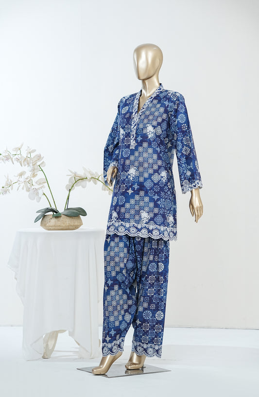 Summer Essentials by Amna Khadija Embroidered Lawn Stitched 2 Piece Suit - AKSE-01 - AM26SRESN - Blue - Summer Collection