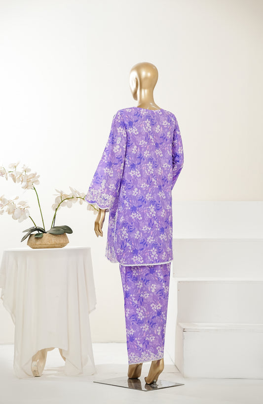 Summer Essentials by Amna Khadija Embroidered Lawn Stitched 2 Piece Suit - AKSE-02 - AM26SRESN - Purple - Summer Collection