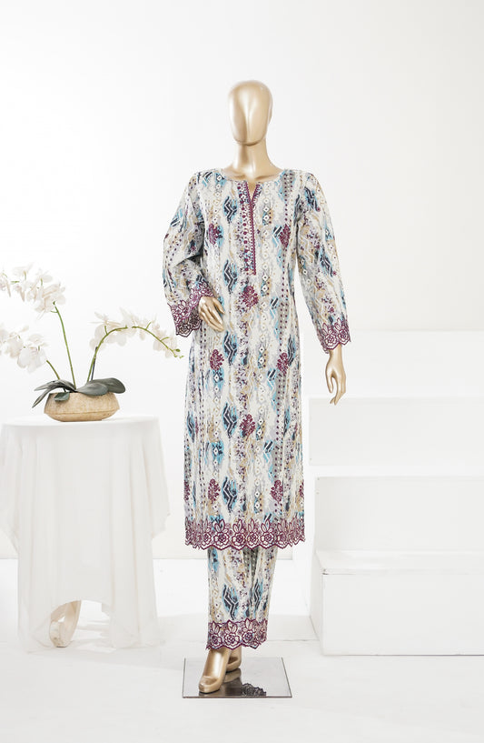 Summer Essentials by Amna Khadija Embroidered Lawn Stitched 2 Piece Suit - AKSE-04 - AM26SRESN - Blue - Summer Collection