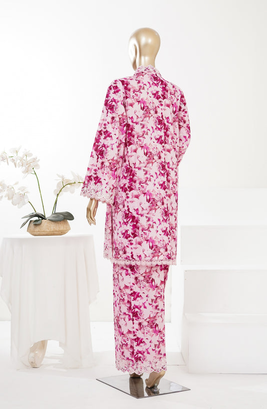 Summer Essentials by Amna Khadija Embroidered Lawn Stitched 2 Piece Suit - AKSE-06 - AM26SRESN - Pink - Summer Collection