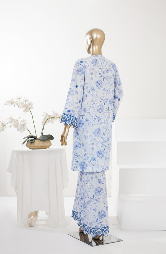 Summer Essentials by Amna Khadija Embroidered Lawn Stitched 2 Piece Suit - AKSE-07 - AM26SRESN - Sky Blue - Summer Collection