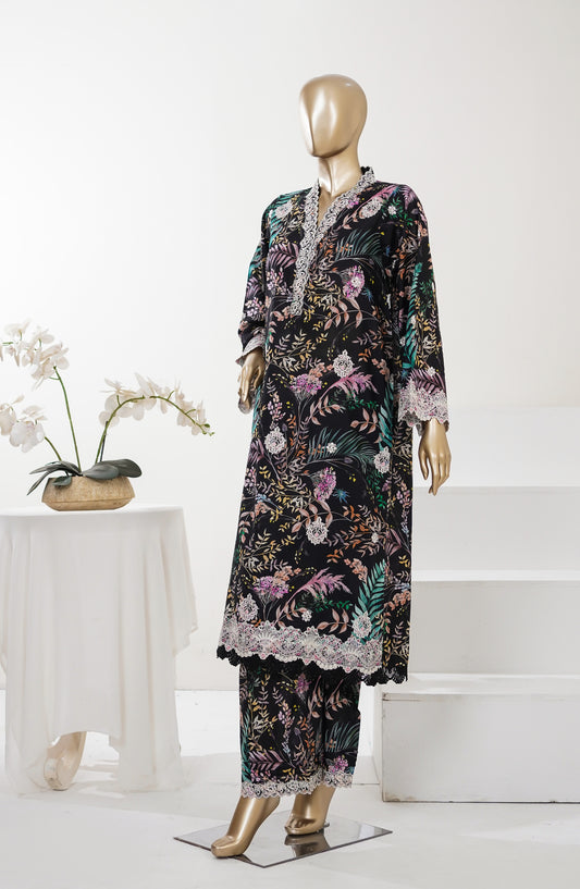 Summer Essentials by Amna Khadija Embroidered Lawn Stitched 2 Piece Suit - AKSE-08 - AM26SRESN - Black - Summer Collection
