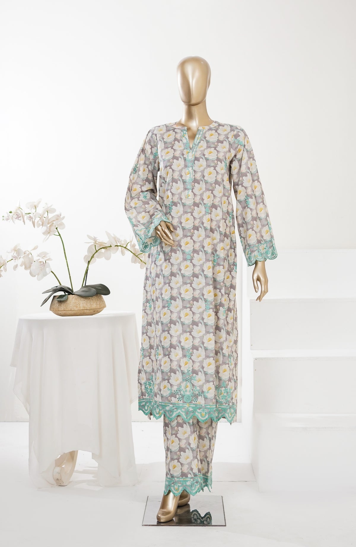 Summer Essentials by Amna Khadija Embroidered Lawn Stitched 2 Piece Suit - AKSE-09 - AM26SRESN - Multi - Summer Collection
