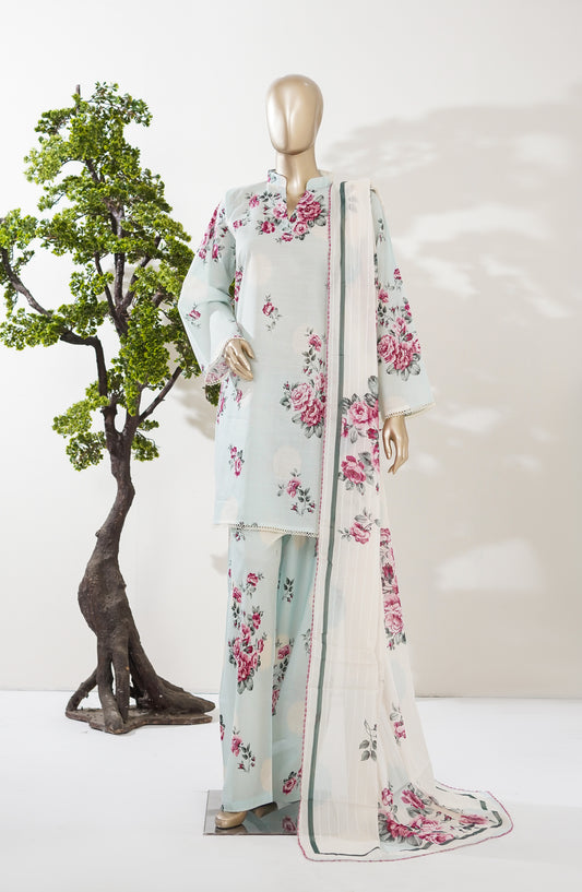 Summer Lines by Amna Khadija Printed Lawn Stitched 3 Piece Suit - AKSL-01 - AM26SMLN - Blue - Summer Collection