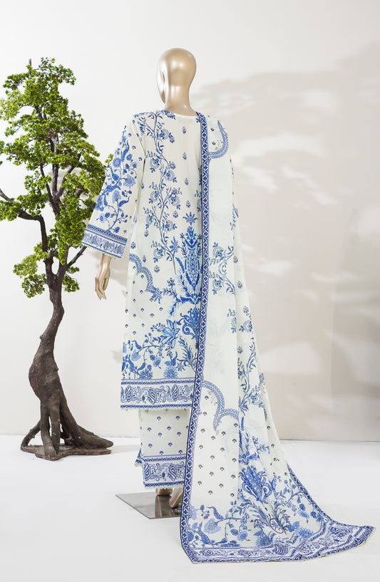 Summer Lines by Amna Khadija Printed Lawn Stitched 3 Piece Suit - AKSL-03 - AM26SMLN - Sky Blue - Summer Collection