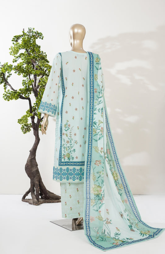 Summer Lines by Amna Khadija Printed Lawn Stitched 3 Piece Suit - AKSL-07 - AM26SMLN - Sea Green - Summer Collection