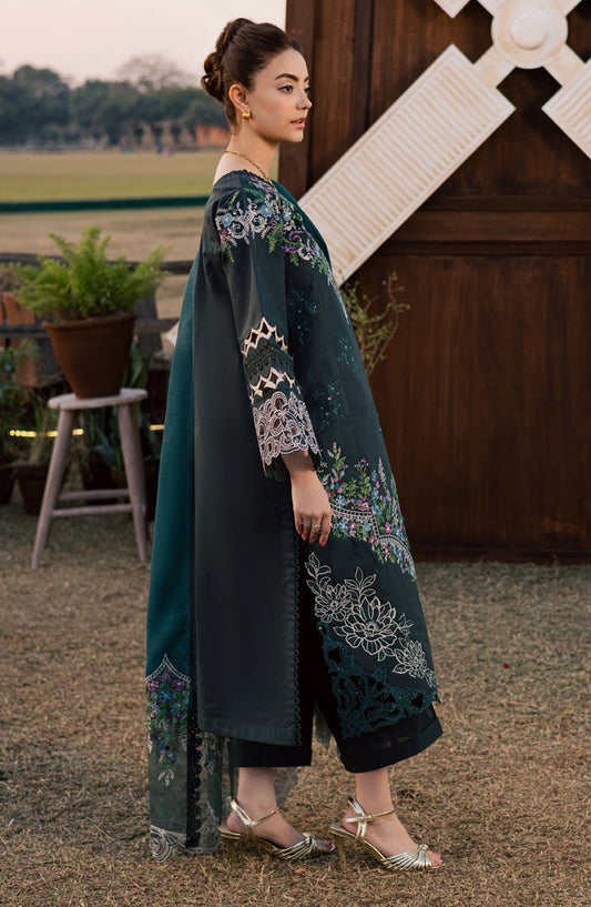 Summer Queen by Parishay Embroidered Lawn Unstitched 3 Piece Suit - SQU-16 - PS26SMQ - Teal - Summer Collection