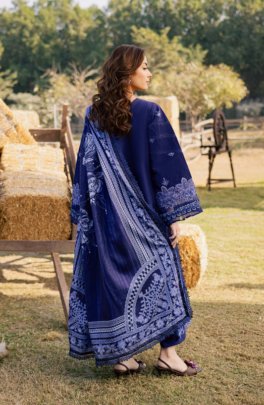 Summer Queen by Parishay Embroidered Lawn Unstitched 3 Piece Suit - SQU-12 - PS26SMQ - Blue - Summer Collection