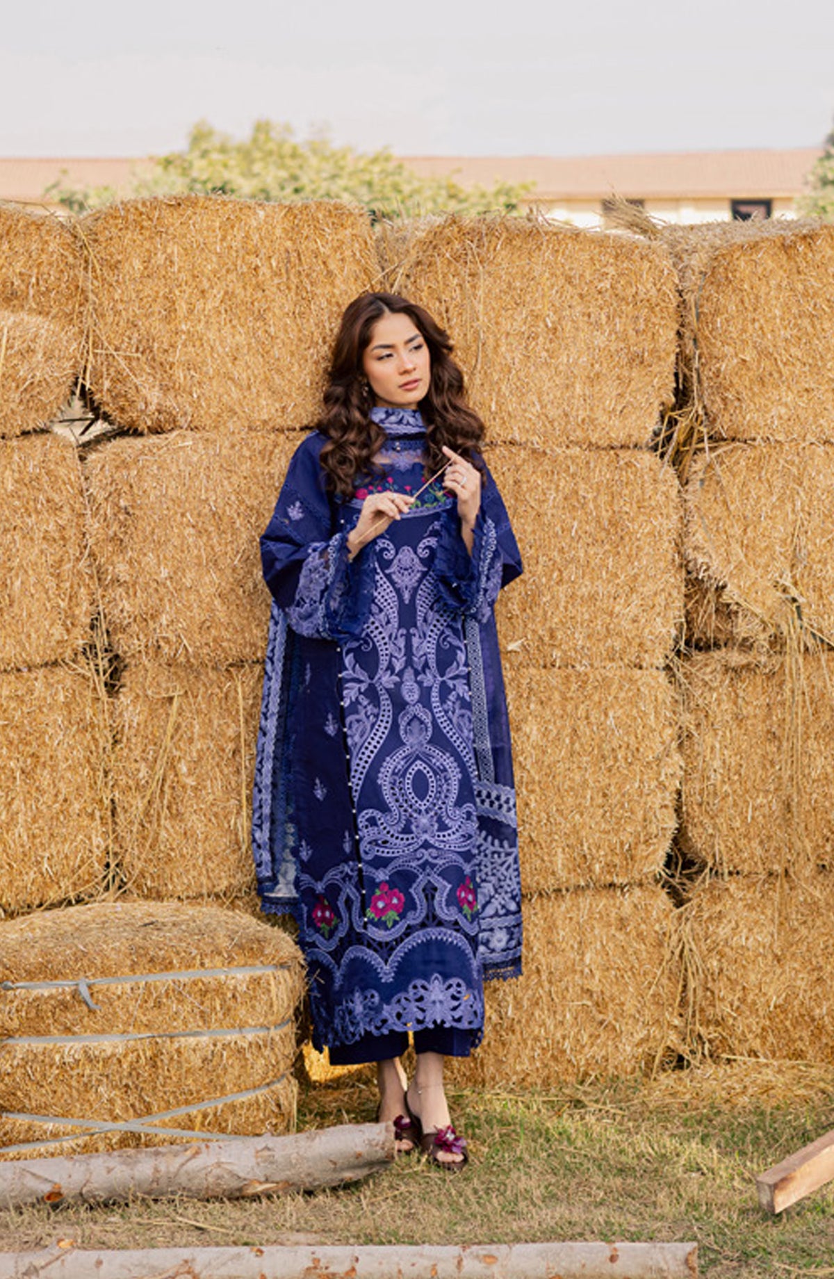 Summer Queen by Parishay Embroidered Lawn Unstitched 3 Piece Suit - SQU-12 - PS26SMQ - Blue - Summer Collection