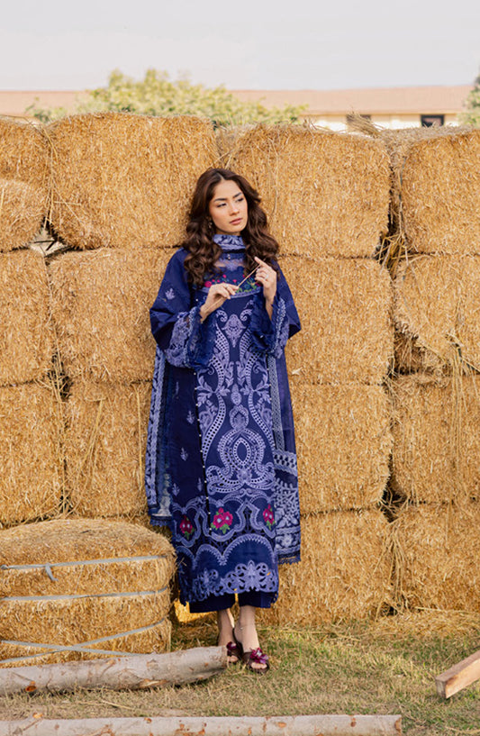 blue dress design in pakistan Dark Navy Blue Dress|Sequance,Dhaga,Tilla,&,Thread Small main image 0