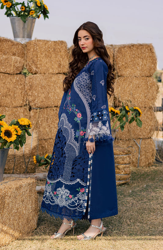 Summer Queen by Parishay Embroidered Lawn Unstitched 3 Piece Suit - SQU-01 - PS26SMQ - Blue - Summer Collection