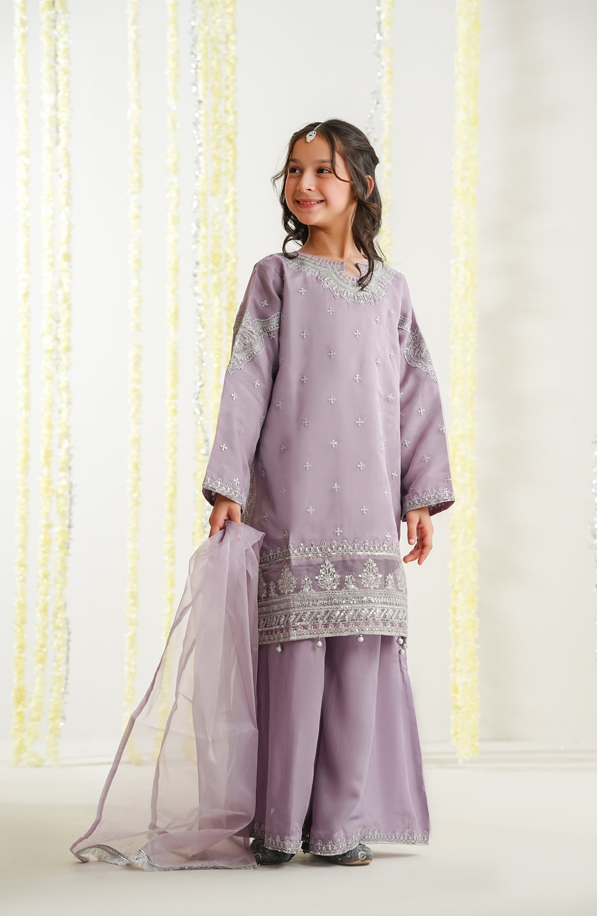 Sunehri by Amna Khadija Embroidered Organza Stitched 3 Piece Suit - SGLF-04 - AM26SGLF - Purple - Formal Collection