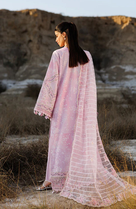 Sunlit Groove by Emaan Adeel Embroidered Lawn Unstitched 3 Piece Suit - SUMMER SORBET - ED26SNG - Pink - Summer Collection