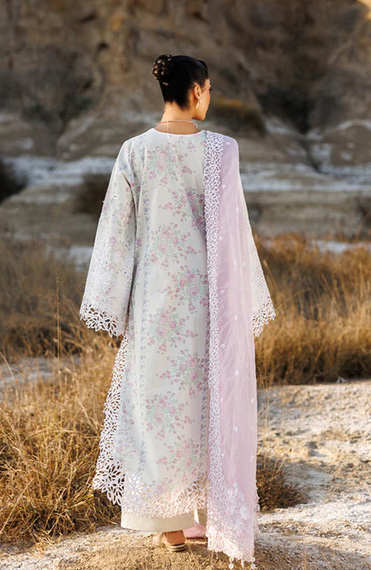 Sunlit Groove by Emaan Adeel Embroidered Lawn Unstitched 3 Piece Suit - SUNNY SPLASH - ED26SNG - Cream - Summer Collection