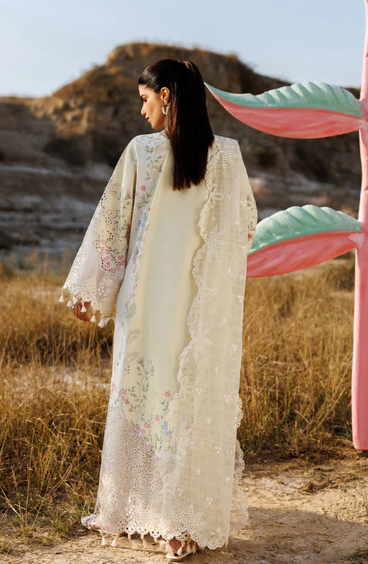 Sunlit Groove by Emaan Adeel Embroidered Lawn Unstitched 3 Piece Suit - BLOSSOM BEAT - ED26SNG - Fawn - Summer Collection