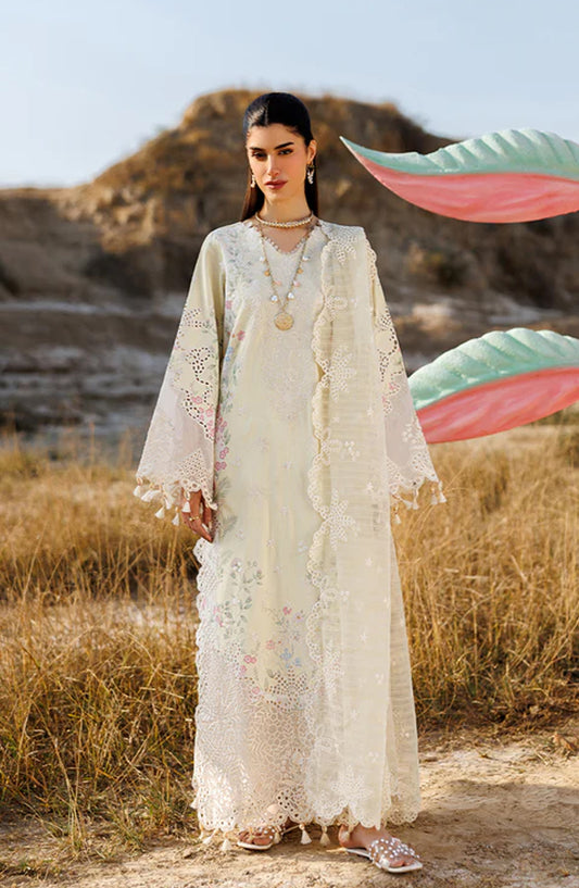 Sunlit Groove by Emaan Adeel Embroidered Lawn Unstitched 3 Piece Suit - BLOSSOM BEAT - ED26SNG - Fawn - Summer Collection