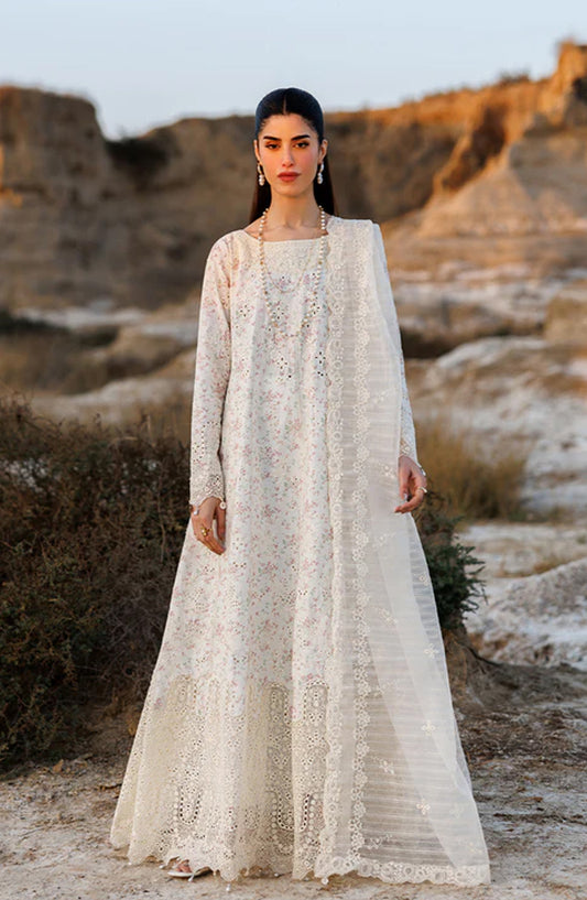Sunlit Groove by Emaan Adeel Embroidered Lawn Unstitched 3 Piece Suit - SUNKISSED - ED26SNG - White - Summer Collection