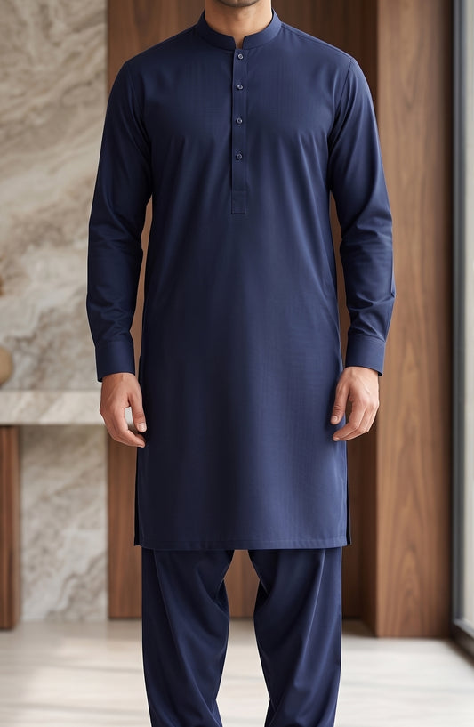 Super Malai by Bin Yameen Unstitched Wash N Wear Mens Collection BY26AMLI NAVY BLUE