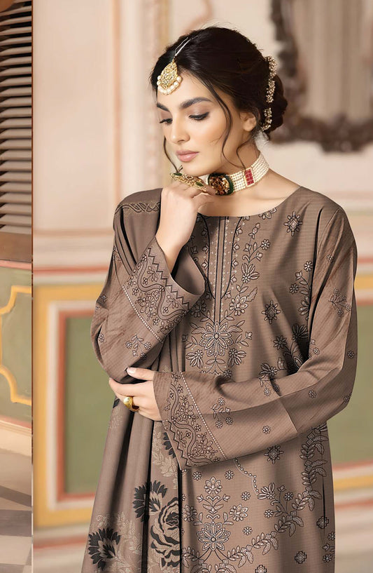 Surati Premium Embroidered Viscose Unstitched 3 Piece Suit - D-03 - SUR25VS - Beige - Winter Collection