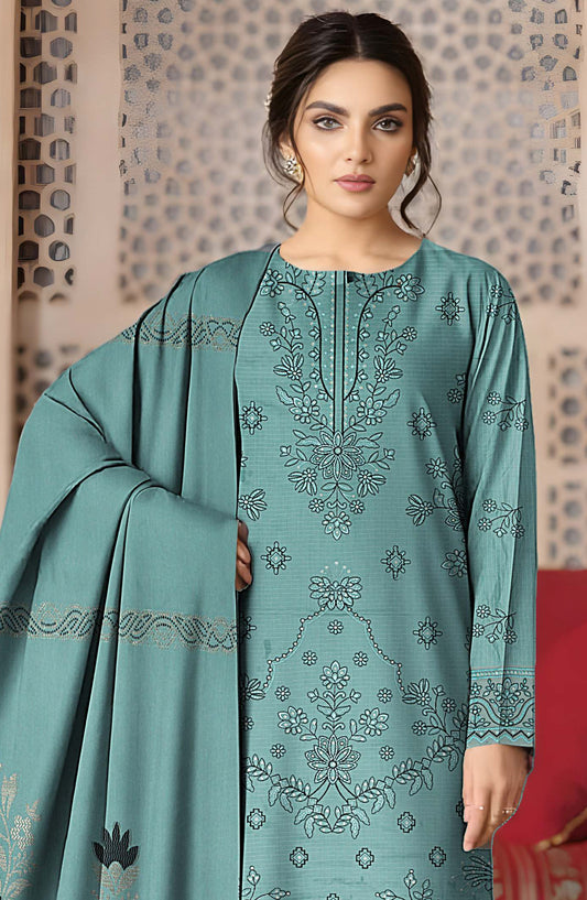 Surati Premium Embroidered Viscose Unstitched 3 Piece Suit - D-04 - SUR25VS - Blue - Winter Collection