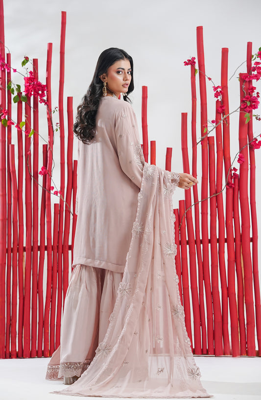 Surkh-Roo by Guzel Embroidered Luxury Chiffon Stitched 3 Piece Suit - Zehrab - GUZ26SRK - Pink - Festive Collection