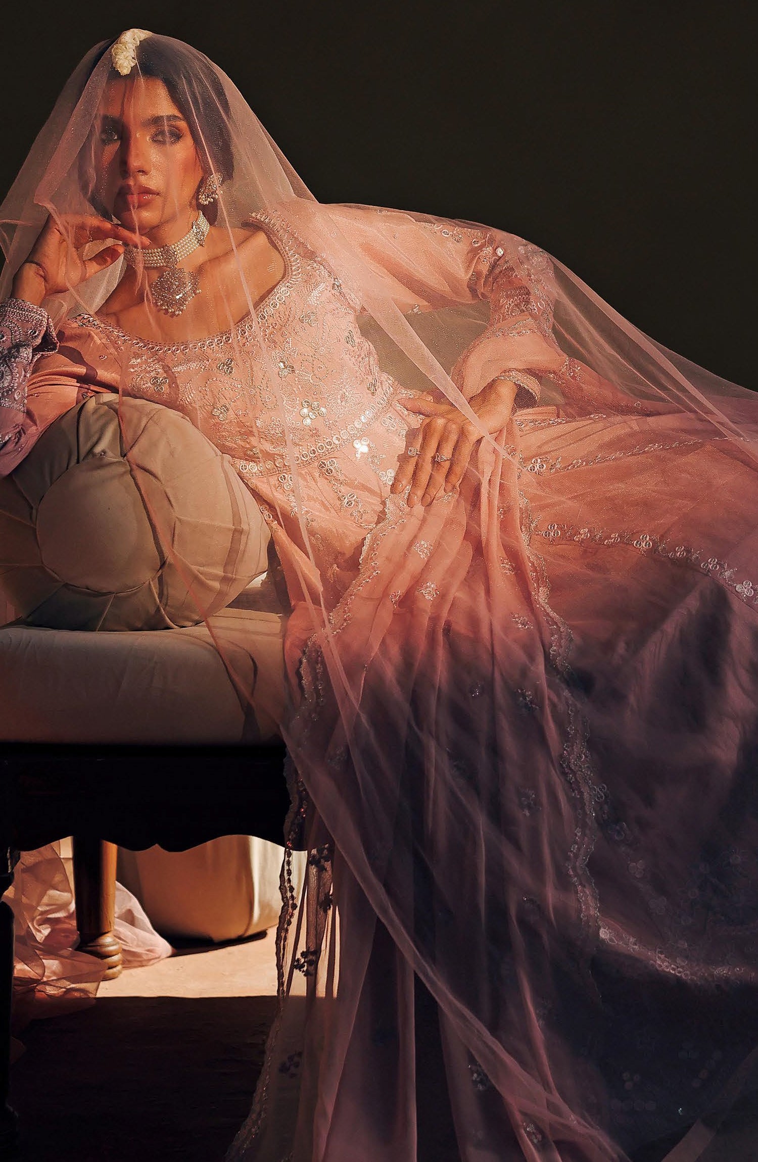 Suroor by Ramsha Luxury Embroidered Raw Silk Unstitched 3 Piece Suit - SR-104 Nazakat - RM26SR - Pink - Formal Collection