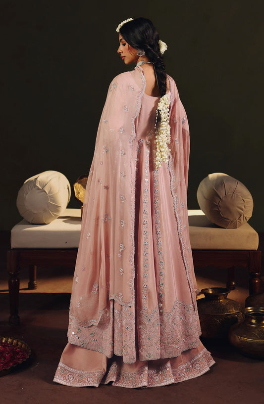 Suroor by Ramsha Luxury Embroidered Raw Silk Unstitched 3 Piece Suit - SR-104 Nazakat - RM26SR - Pink - Formal Collection