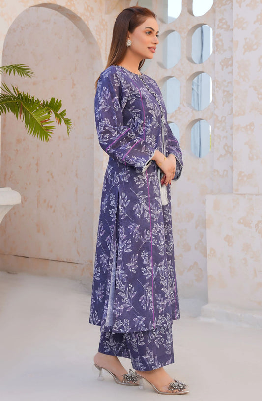Threads N Weaves Printed Lawn Stitched 2 Piece Suit - RTWL25102 Regal Purple Floral - TNW25SPL - Purple - Summer Collection